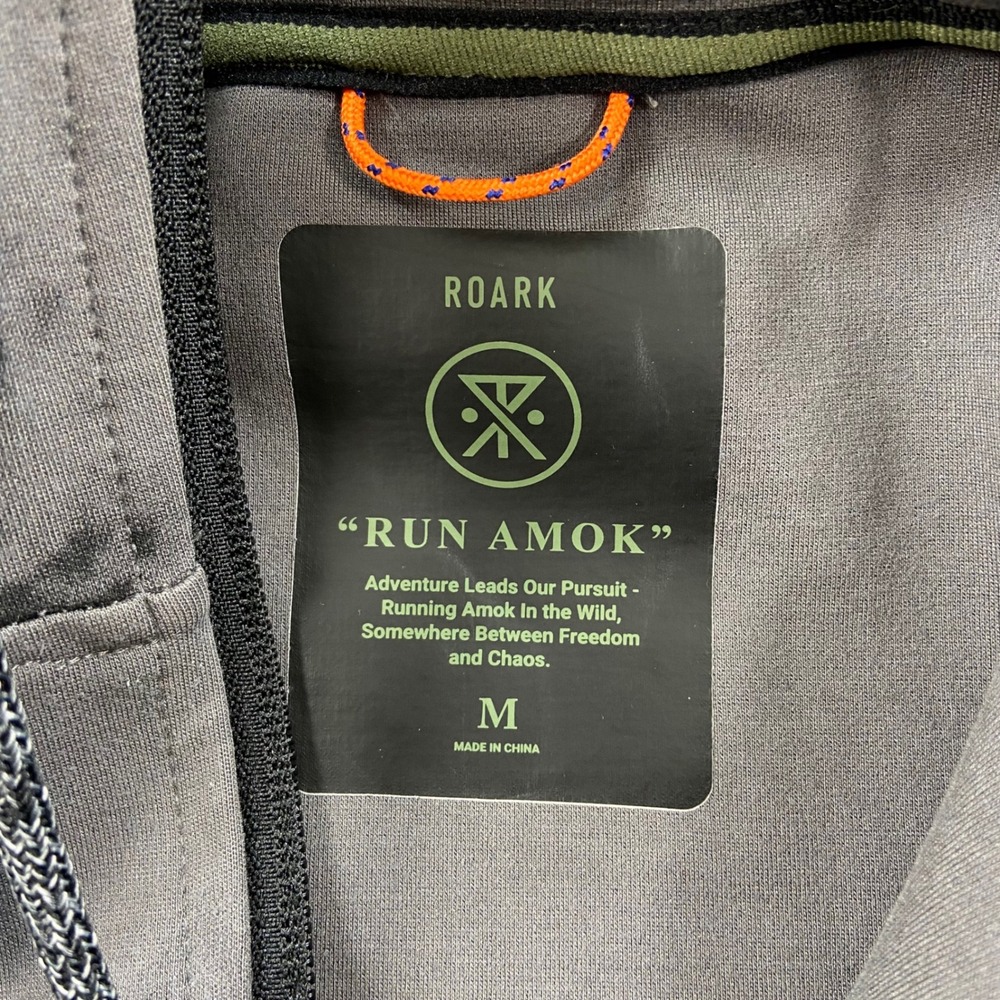 Roark Run Amok El Morro Motorhead Hoodie Mens Medium Grey Tie Dye Full Zip - Picture 10 of 14
